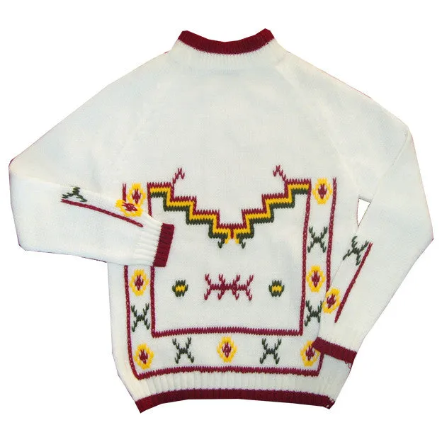 White nordic chunky knit vintage unworn boys 1970s jumper