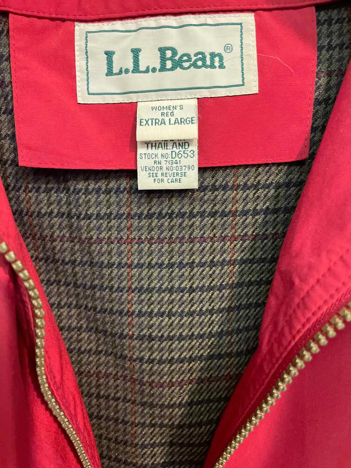 Women Size XL L.L. Bean Red Womens's Vintage Jacket