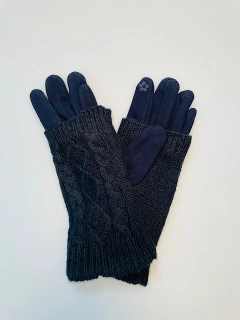 Women's Touch Screen Texting Gloves in Cable Knit and Furry Lining Comfort for Your Hands