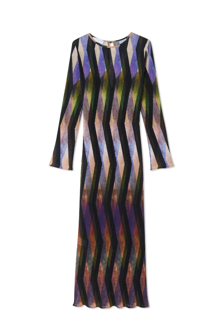 Zig Zag Gaia Plisse Dress